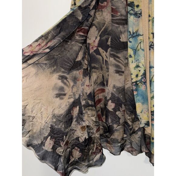 Soft Surroundings Floral Tea Garden Topper Tiered Cardigan Sweater Bird Boho LP - Picture 9 of 16